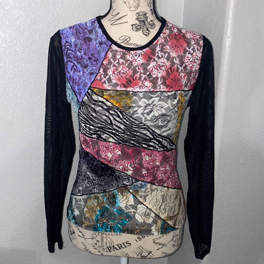 Y2K Prada Sport Lace Sheer Long Sleeve Top
